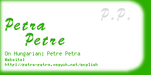 petra petre business card